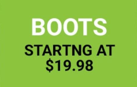 Starting at $19.98 Boots