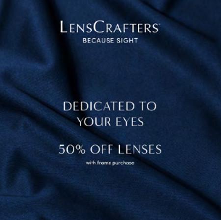 50% OFF LENSES with a frame purchase