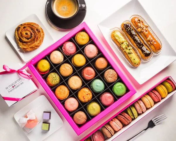 Le Macaron French Pastries Cafe & Chocolates Logo