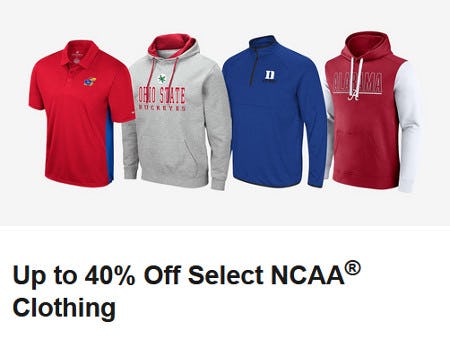 Up to 40% Off Select NCAA Clothing