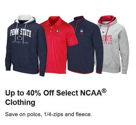 Up to 40% Off Select NCAA Clothing