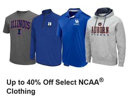 Up to 40% Off Select NCAA Clothing