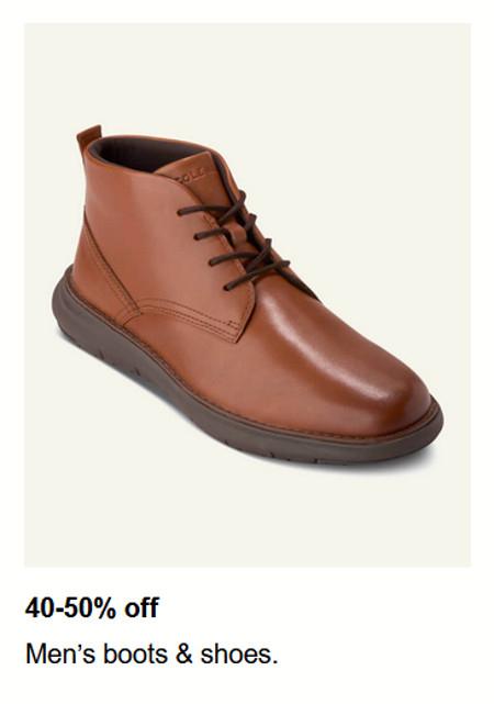 40-50% off Men’s Boots and Shoes