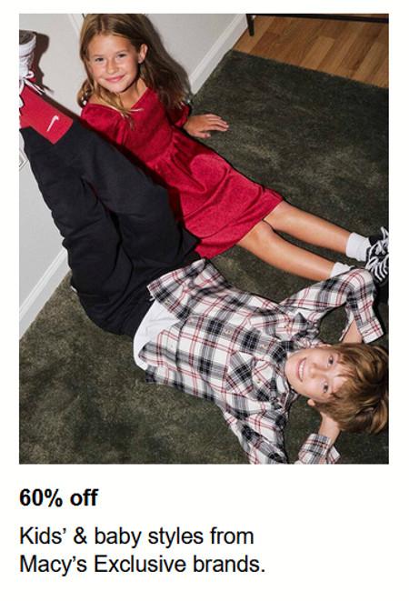 60% off Kids’ and Baby Styles From Macy’s Exclusive Brands