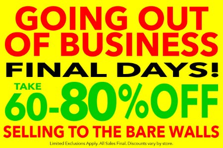 Going Out of Business Sale