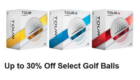 Up to 30% Off Select Golf Balls