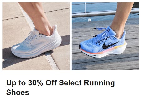 Up to 30% Off Select Running Shoes