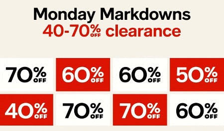 40-70% off Clearance