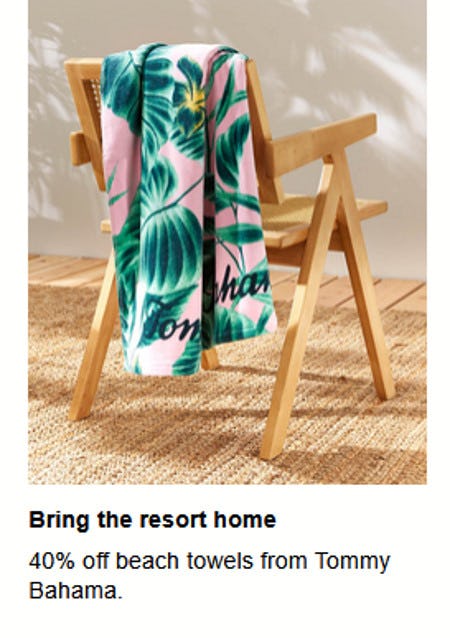 40% off Beach Towels From Tommy Bahama