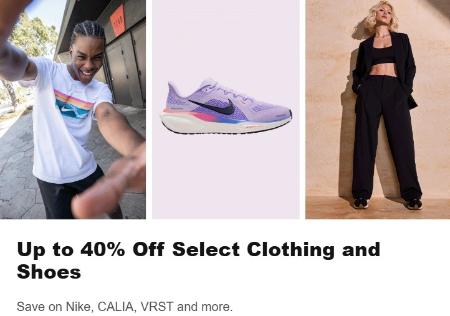 Up to 40% Off Select Clothing and Shoes