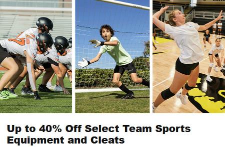 Up to 40% Off Select Team Sports Equipment and Cleats