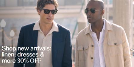 Shop New Arrivals: Linen, Dresses and More 30% off
