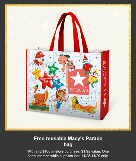 Free Reusable Macy's Parade Bag