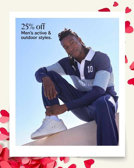 25% off Men's Active and Outdoor Styles