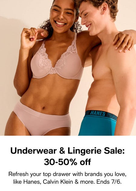 Underwear and Lingerie Sale: 30-50% off