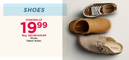 Shoes Starting at $19.99
