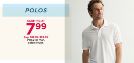 Polos Starting at $7.99
