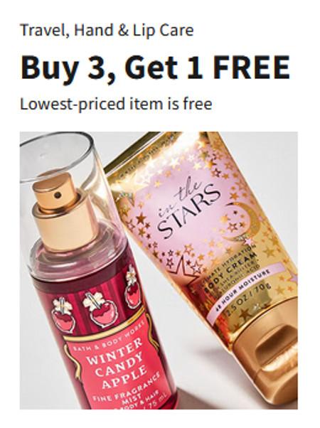 Travel, Hand and Lip Care Buy 3, Get 1 Free