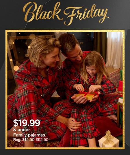 Black Friday: Family Pajamas $19.99 and Under