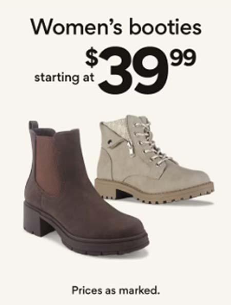 Women's Booties Starting at $39.99