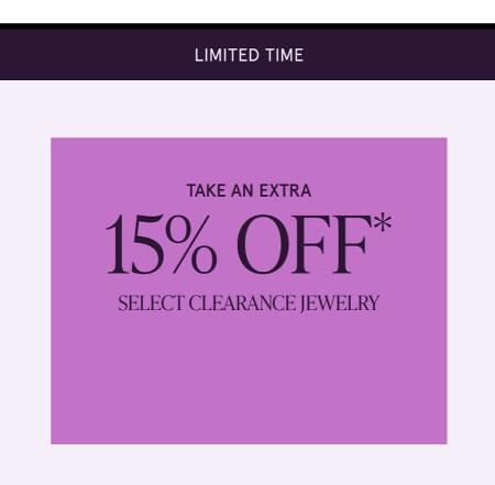 Take an Extra 15% off Select Clearance Jewelry