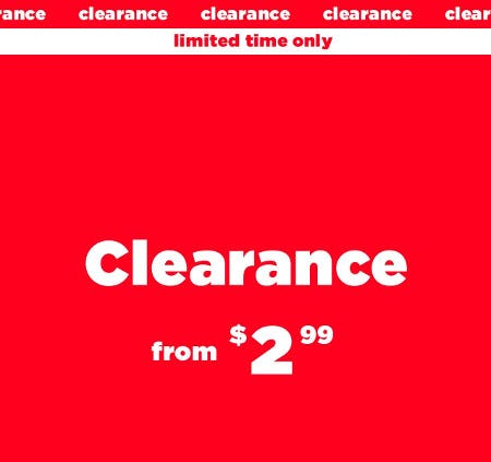 Clearance From $2.99