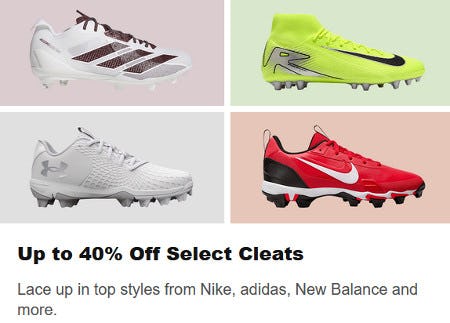 Up to 40% Off Select Cleats