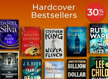 30% off Hardcover Bestsellers