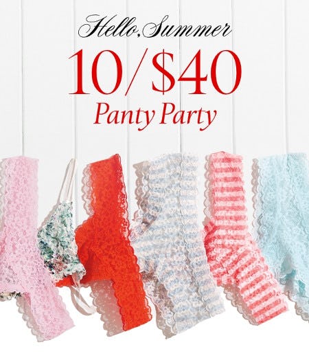 10 for $40 Panty Party