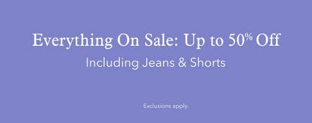 Everything on Sale: Up to 50% off