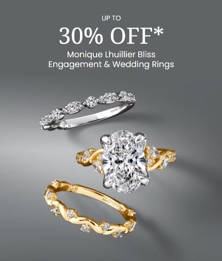 Up to 30% off Monique Lhuillier Bliss Engagement and Wedding Rings