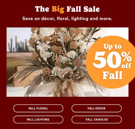 The Big Fall Sale: Up to 50% Off Fall