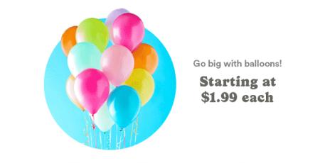 Balloons Starting at $1.99 Each