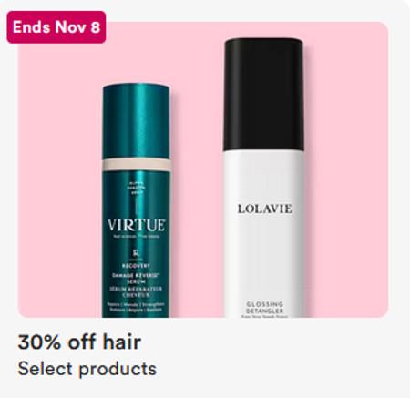 30% off Select Hair Products