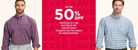 Up to 50% Off Clothing For Men and Big & Tall