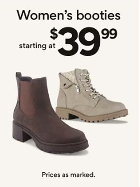 Women's Booties Starting at $39.99