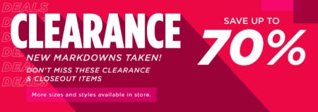 Clearance Save Up to 70%
