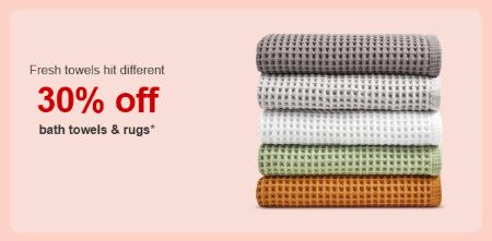 30% Off Bath Towels & Rugs