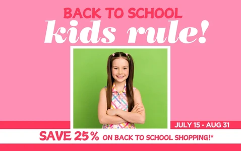 BACK TO SCHOOL 25% OFF