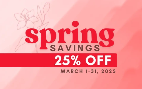 Spring Savings 25% off thumbnail