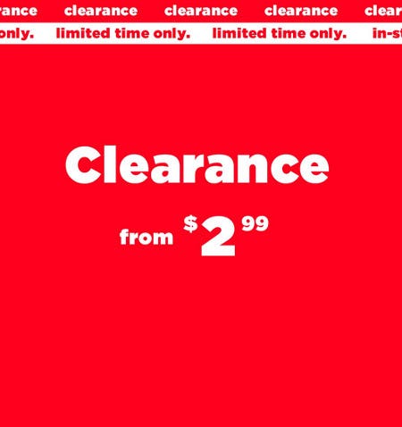 Clearance From $2.99