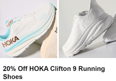 20% Off HOKA Clifton 9 Running Shoes