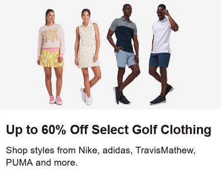 Up to 60% Off Select Golf Clothing