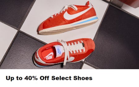 Up to 40% Off Select Shoes