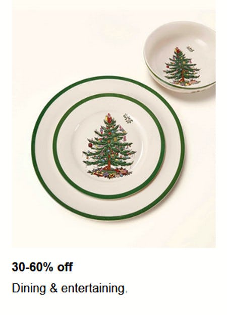 30-60% off Dining and Entertaining