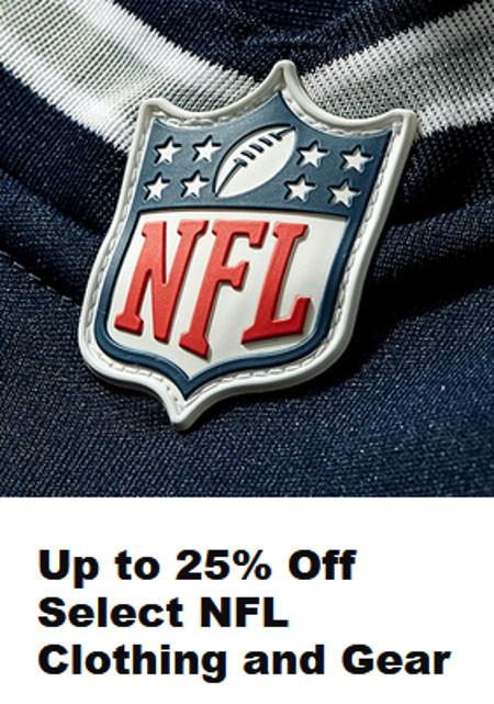 Up to 25% Off Select NFL Clothing and Gear