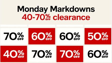 Monday Markdowns: 40-70% off Clearance