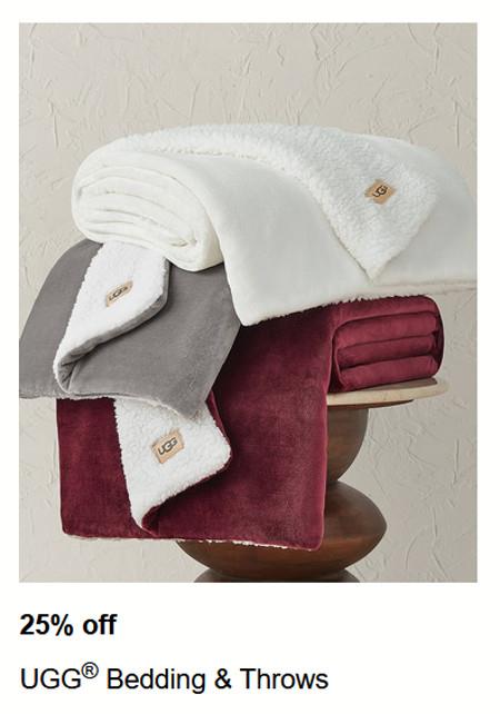 25% off UGG Bedding and Throws
