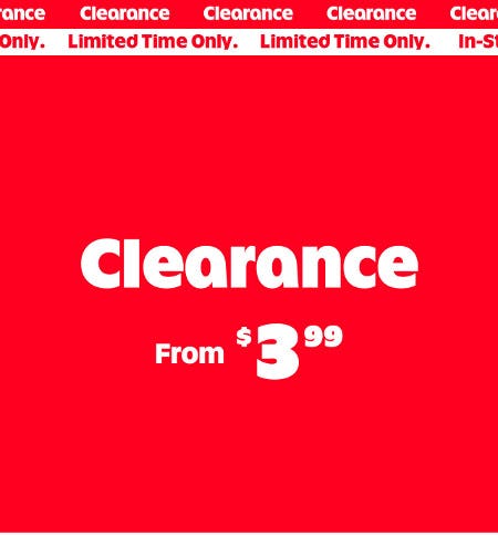 Clearance From $3.99