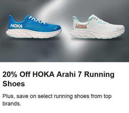 20% Off HOKA Arahi 7 Running Shoes